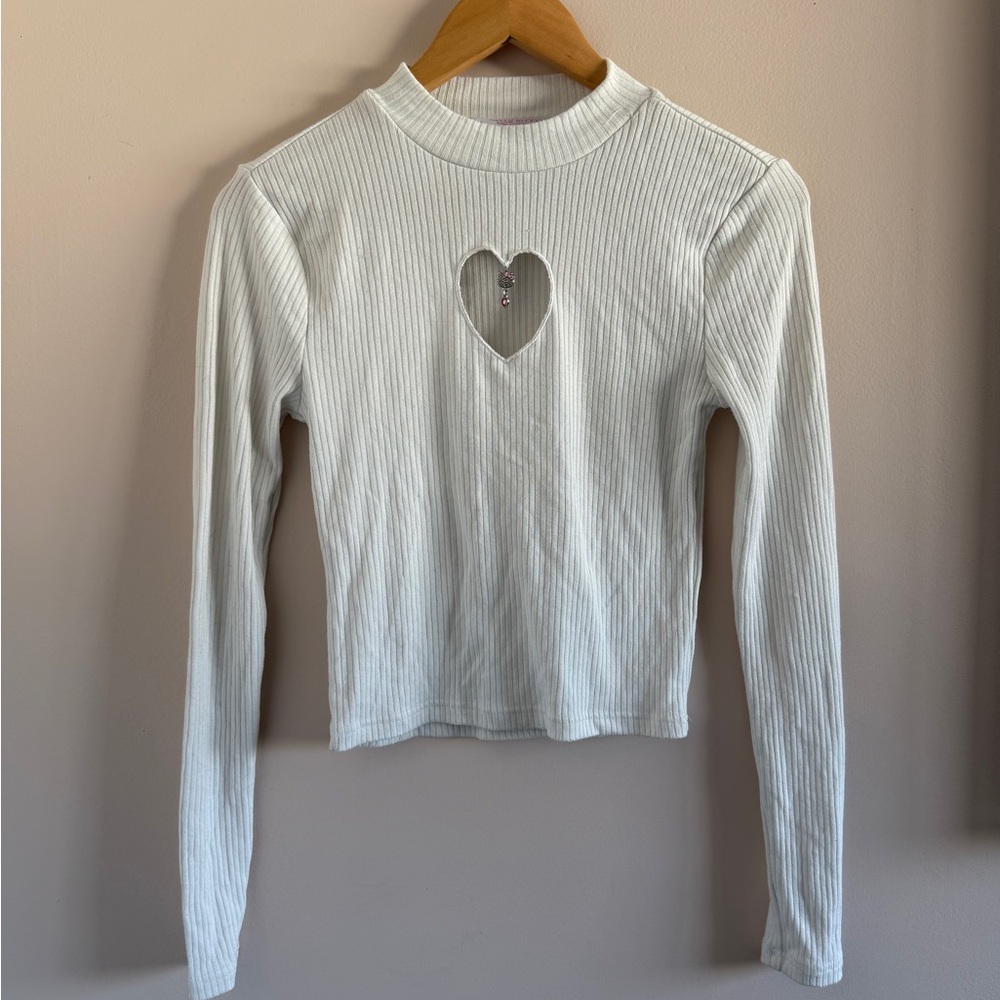 Hello Kitty White Ribbed Top